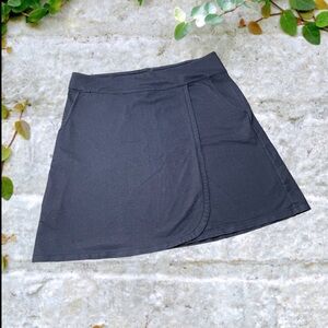 REI Blue Faux Wrap‎ Mini Skirt sz Medium